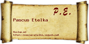 Pascus Etelka névjegykártya
